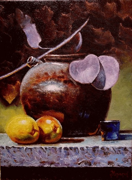 With blue glass, Painting Mesaroš Joži