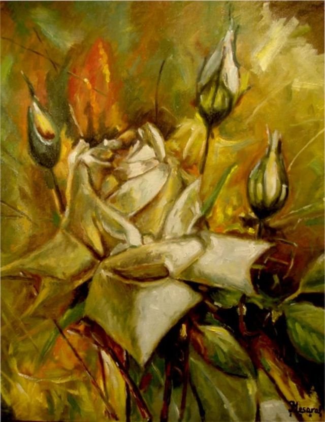 White rose, Painting Mesaroš Joži