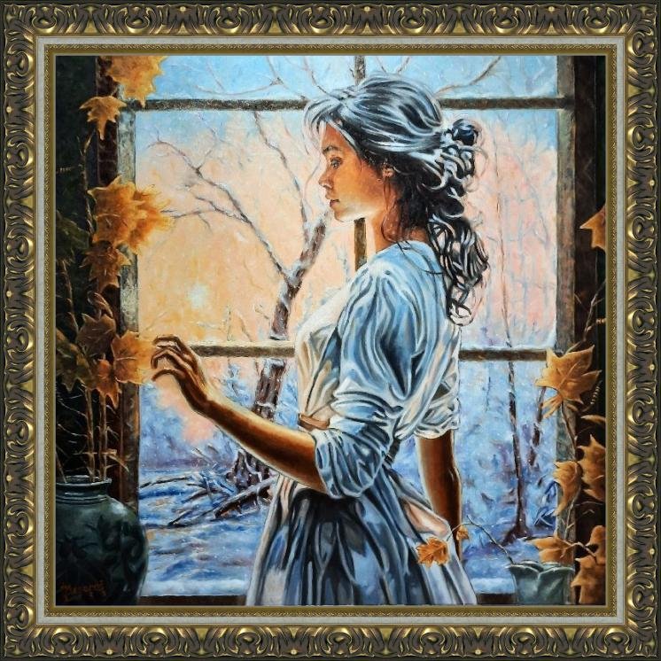 Winter morning, Painting Mesaroš Joži