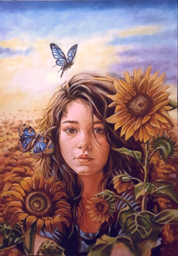 The girl in the sunflower