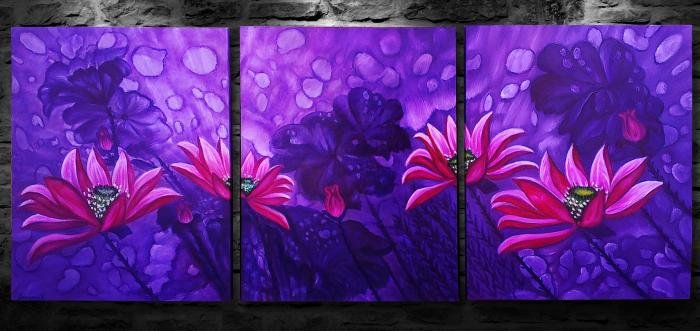 Purple Dream (Triptych), Painting Aleksandar Krstic