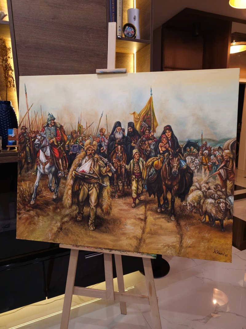 SERBIAN MIGRATION, Painting Aleksandar Krstic