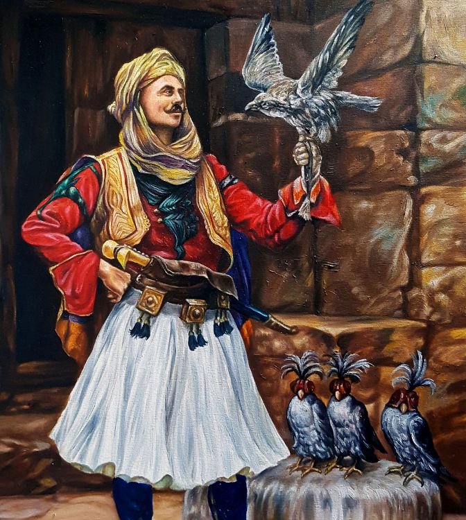 Falconer - Paja Jovanovic, Painting Aleksandar Krstic