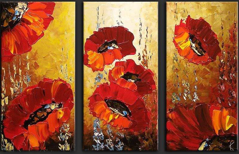 Flowers (triptych), Painting Aleksandar Krstic