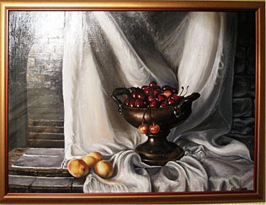 Bowl with cherries 80x65cm