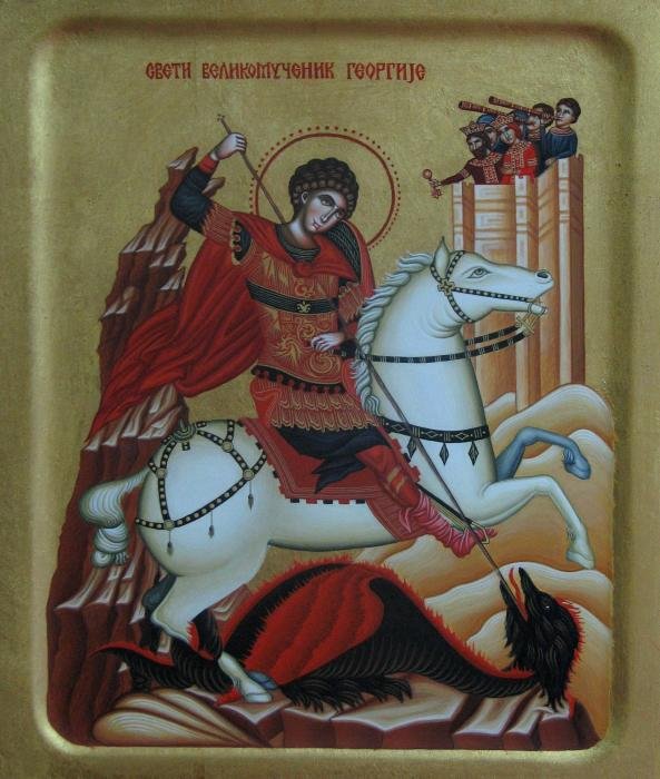 Saint Martyr George, Painting Jevtić Ljiljana