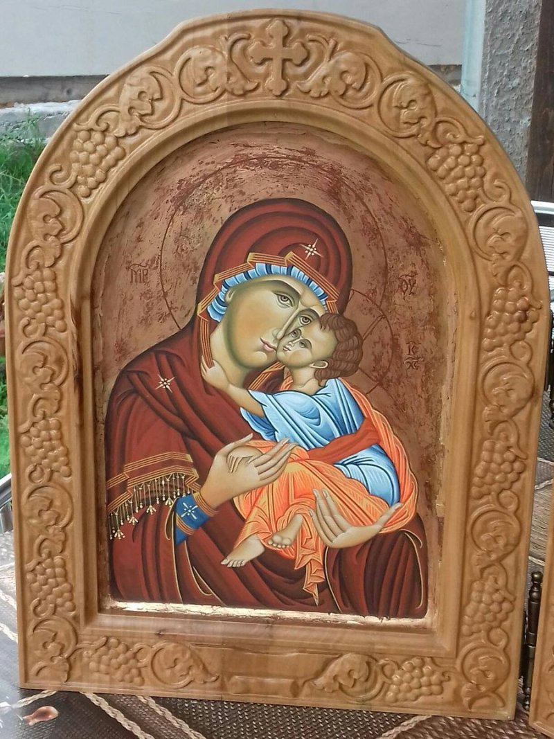 Bogorodica sa hristom, Painting Jevtić Ljiljana